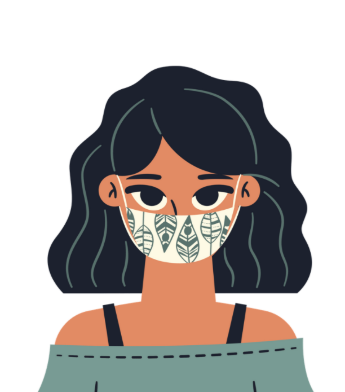 graphic of a person with a mask